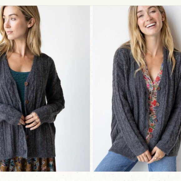 NATURAL LIFE SIZE XS / S SO SOFT GRANPA CARDIGAN - Picture 1 of 8